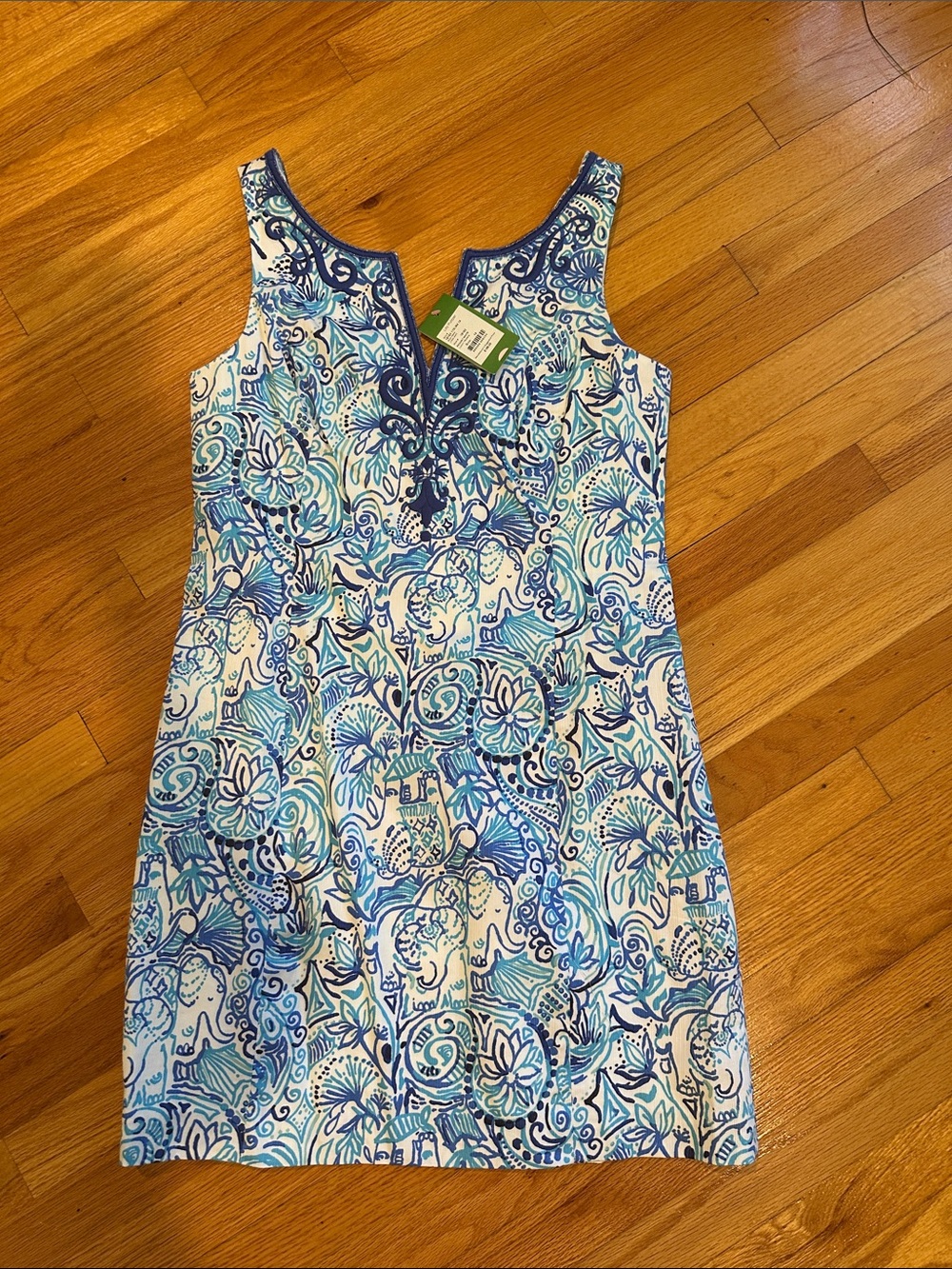 Lilly Pulitzer Blue & White Paisley-Print Sleeveless Shift Dress